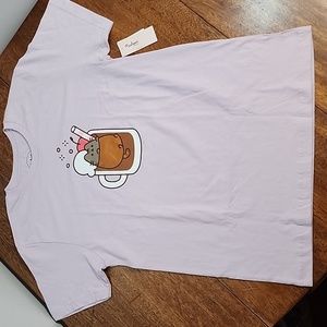Pusheen root beer graphic tee mens xl pastel purple